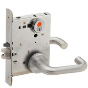 SCHLAGE Grade 1 Entrance Office Mortise Lock, Schlage FSIC With Construction Core, 03 Lever, A Rose, Satin C L9050T 03A 626